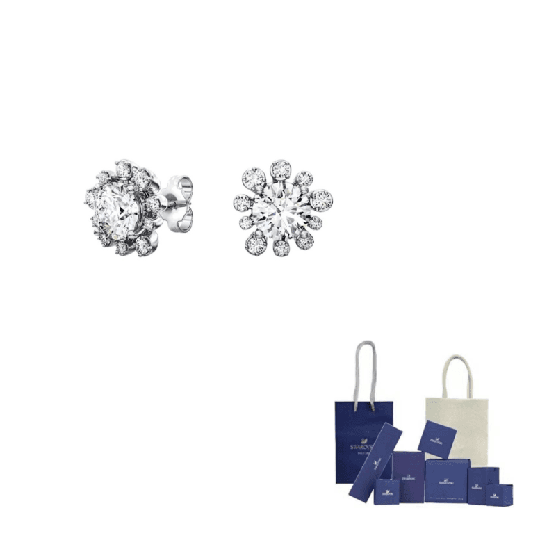 Swarovski Rhodium plated Stud Earrings White Gold White Gold