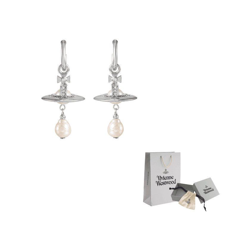 Vivienne Westwood Brass Earrings Duck Tongue Silver
