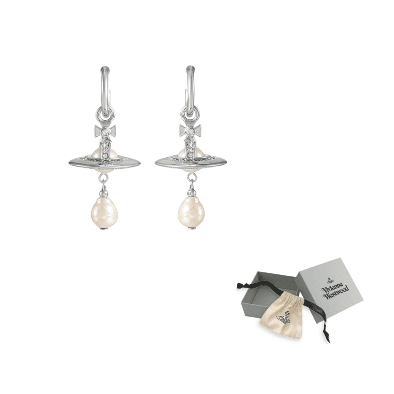 Vivienne Westwood Brass Earrings Duck Tongue Silver