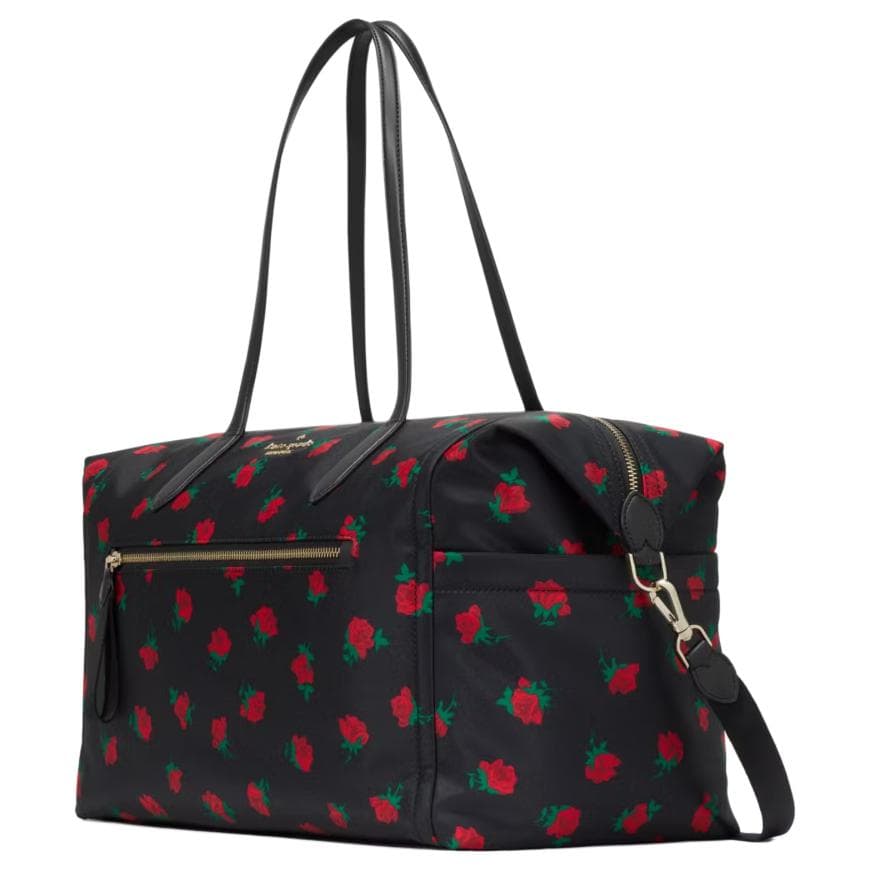 Kate Spade Recycled Polyester Handbag, Shoulder Bag, Crossbody Bag, Travel Bag Black Multicolor
