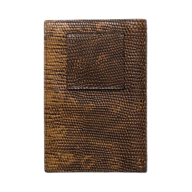 PRADA Lizard Skin Passport Holder Cork Beige