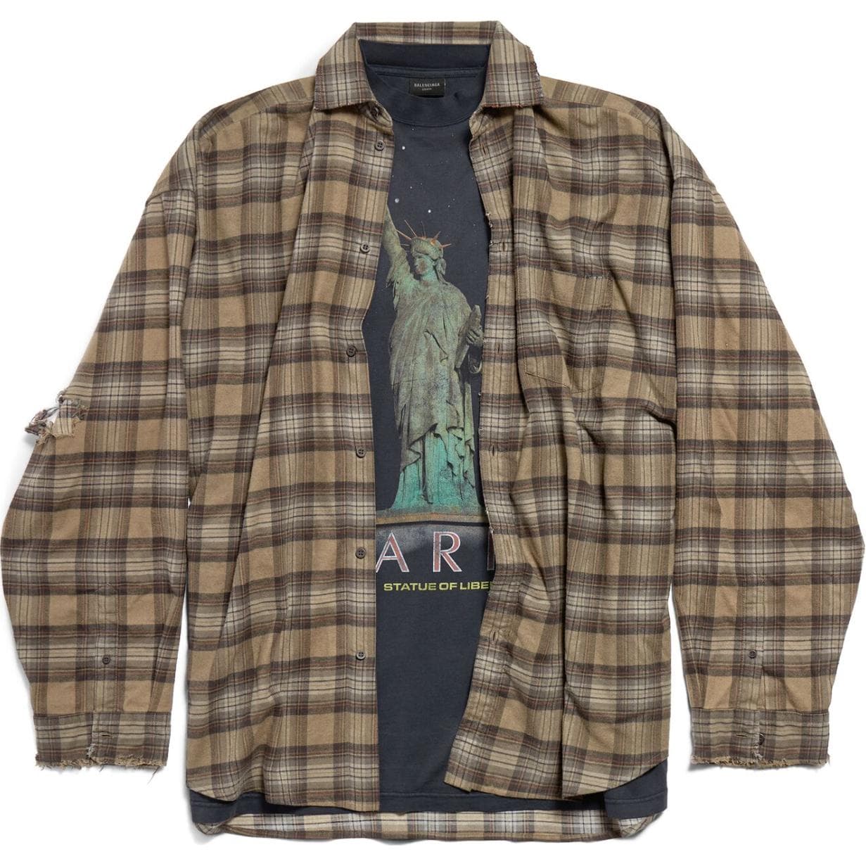Balenciaga FW24 Paris Liberty Layered Oversized Shirt