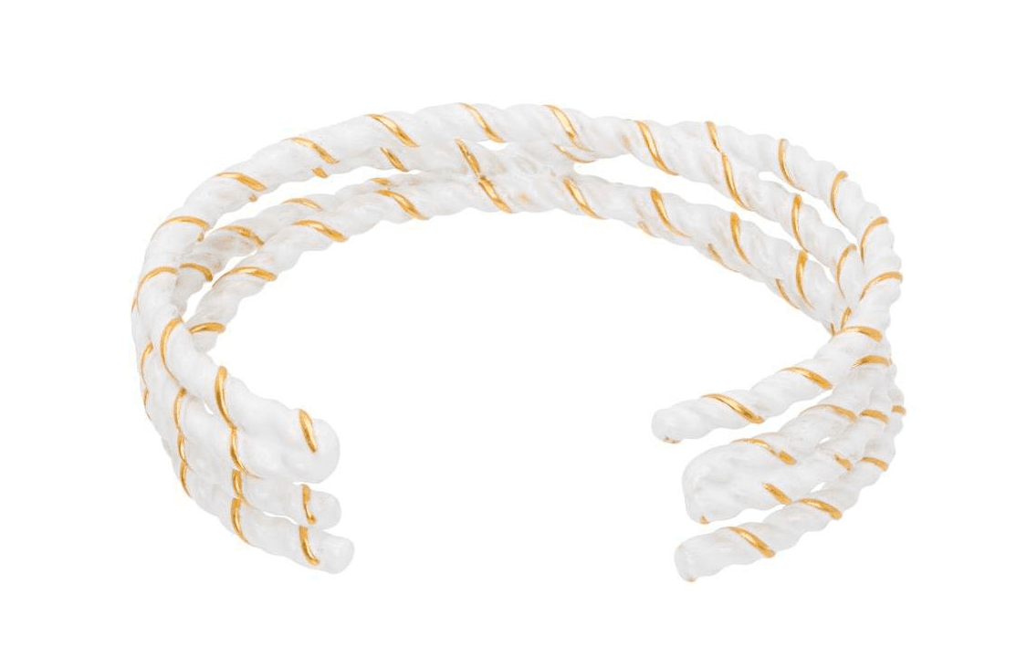 Maison Margiela Brass, Enamel Bangles White