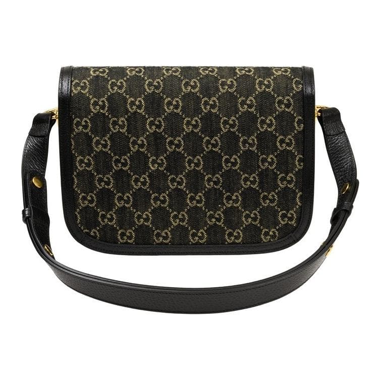 GUCCI Horsebit 1955Denim Denim Portable Crossbody Bag, Shoulder Bag Black