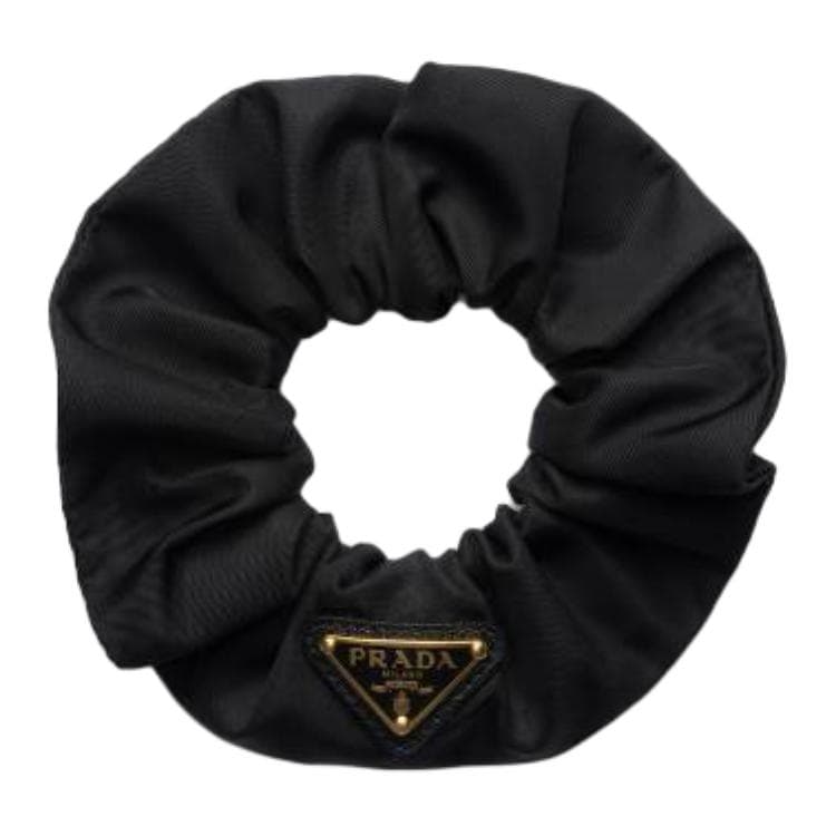 PRADA Logo Plaque Elasticated Band Scrunchie