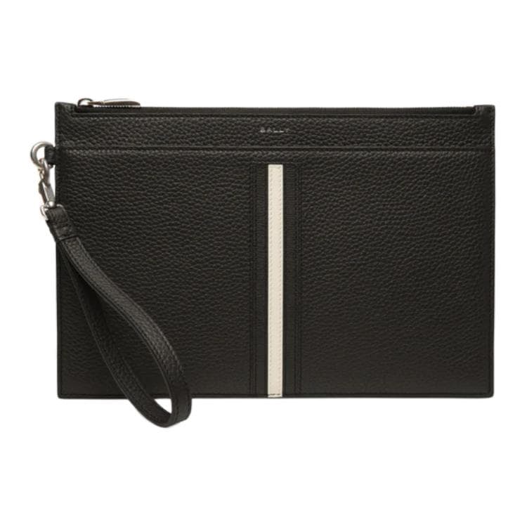 BALLY Calfskin Clutch Black Basic Set (Bag+Dust Bag)