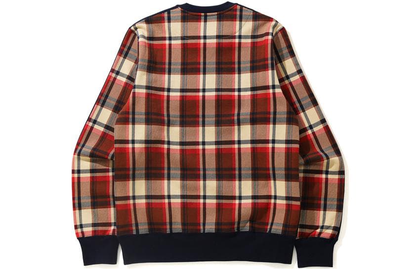 A BATHING APE Check Crewneck