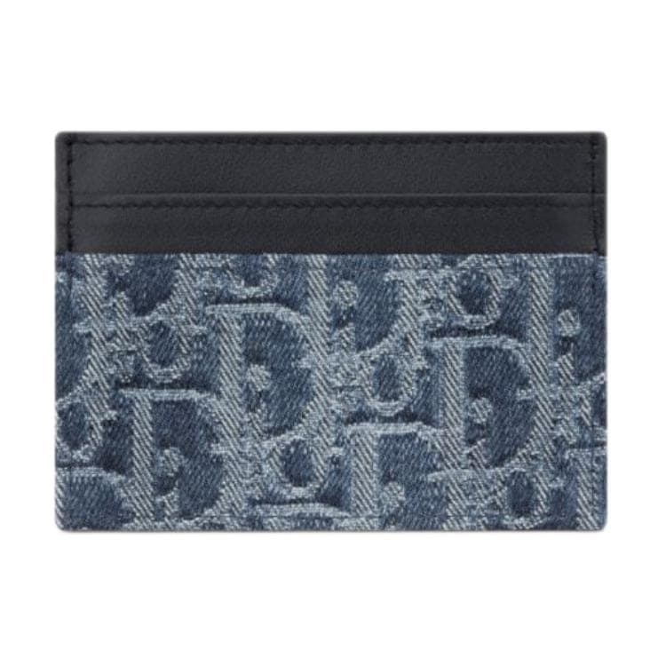 DIOR 30 Montaigne Jacquard Canvas With Jacquard Denim Card Holder Card Holder Blue