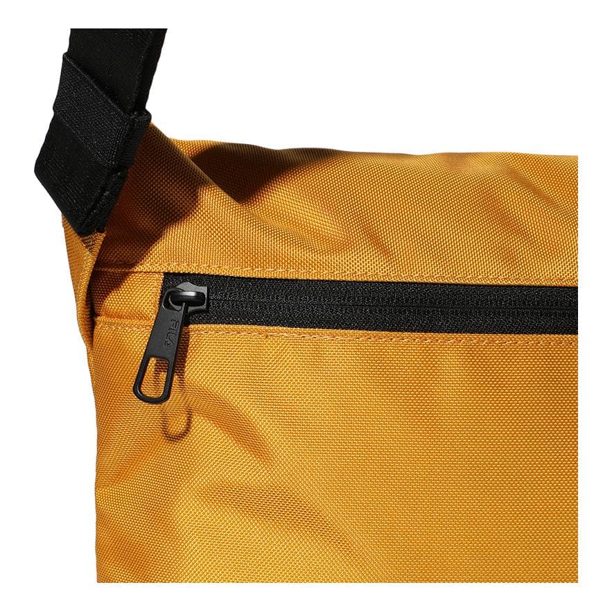 FILA Letter Print Nylon Crossbody Bag, Shoulder Bag Regular Yellow