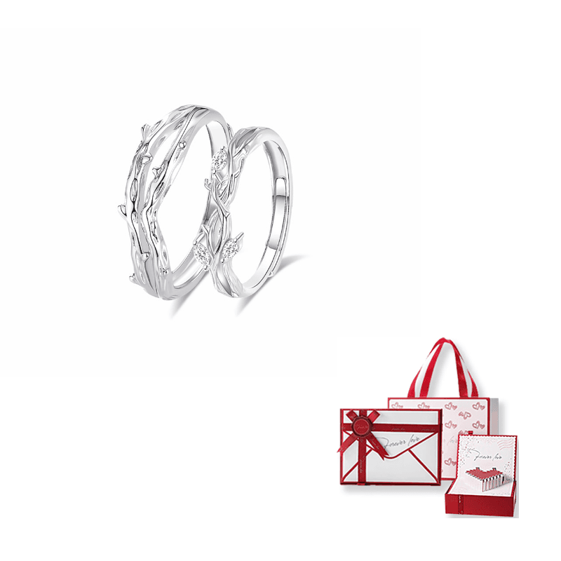 Muyan Alloy Rose Vine Branch Ring Thorn Intertwined Couple Ring
