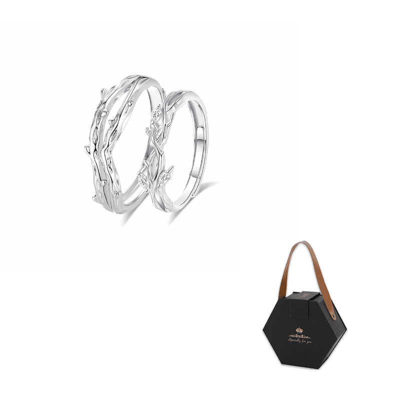 Muyan Alloy Rose Vine Branch Ring Thorn Intertwined Couple Ring