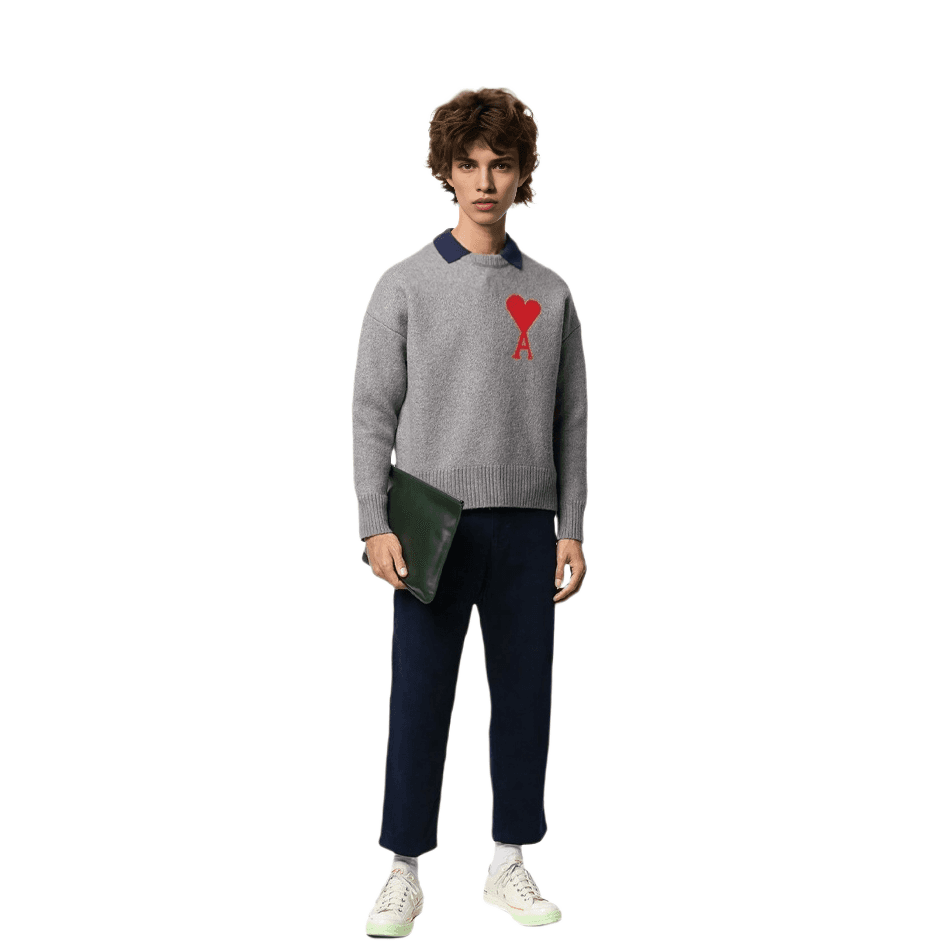 AMIPARIS Sweaters Gray Crew Neck Moderate Other