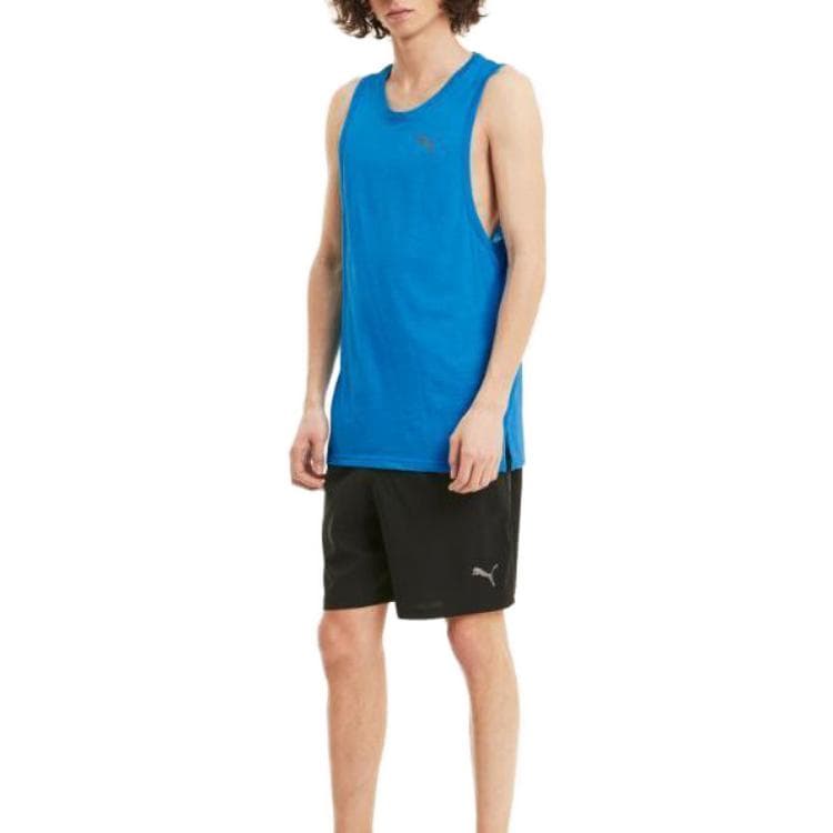 PUMA Tank Tops Blue Crew Neck Moderate Straight Fit