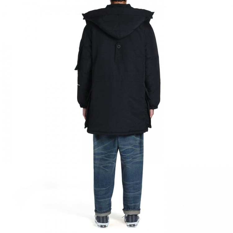 MADNESS Puffer Jackets Black Hooded Moderate Parka Puffer Jacket