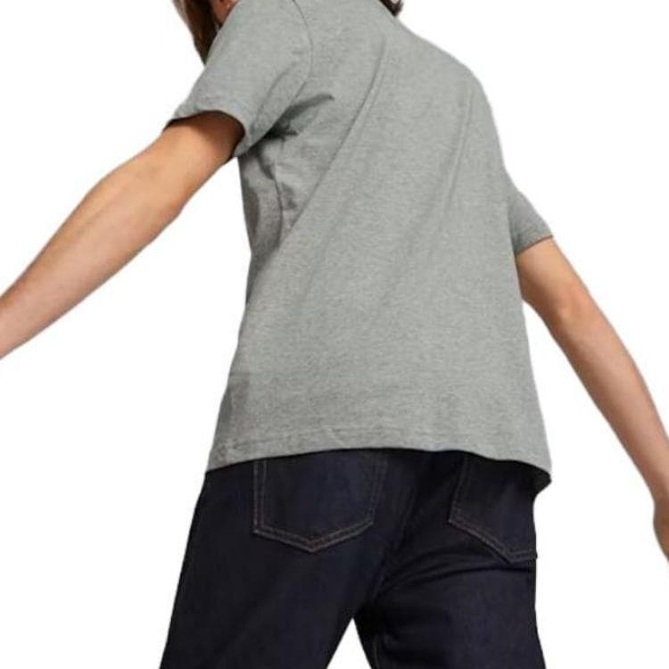 PUMA TShirts Gray Crew Neck Moderate Straight Fit