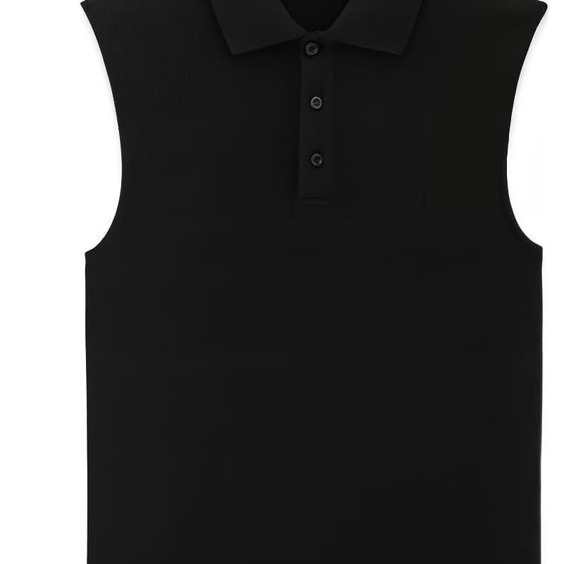 SAINT LAURENT Cassandre Sleeveless Polo Shirt