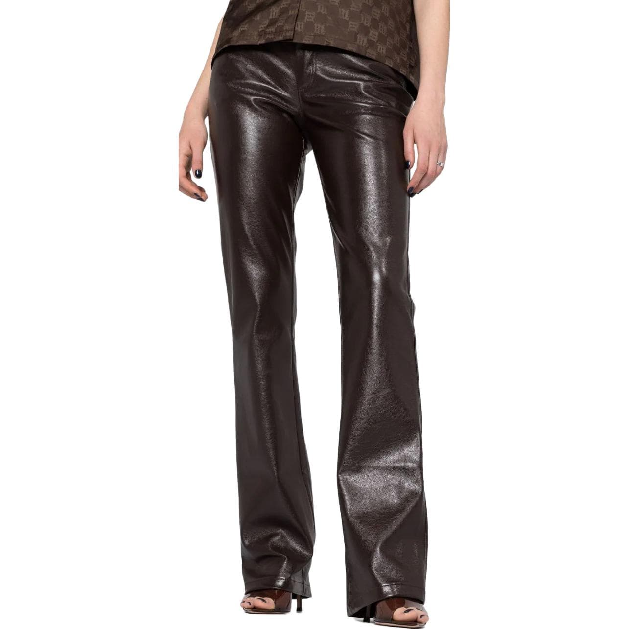 Misbhv fauxleather flared trousers