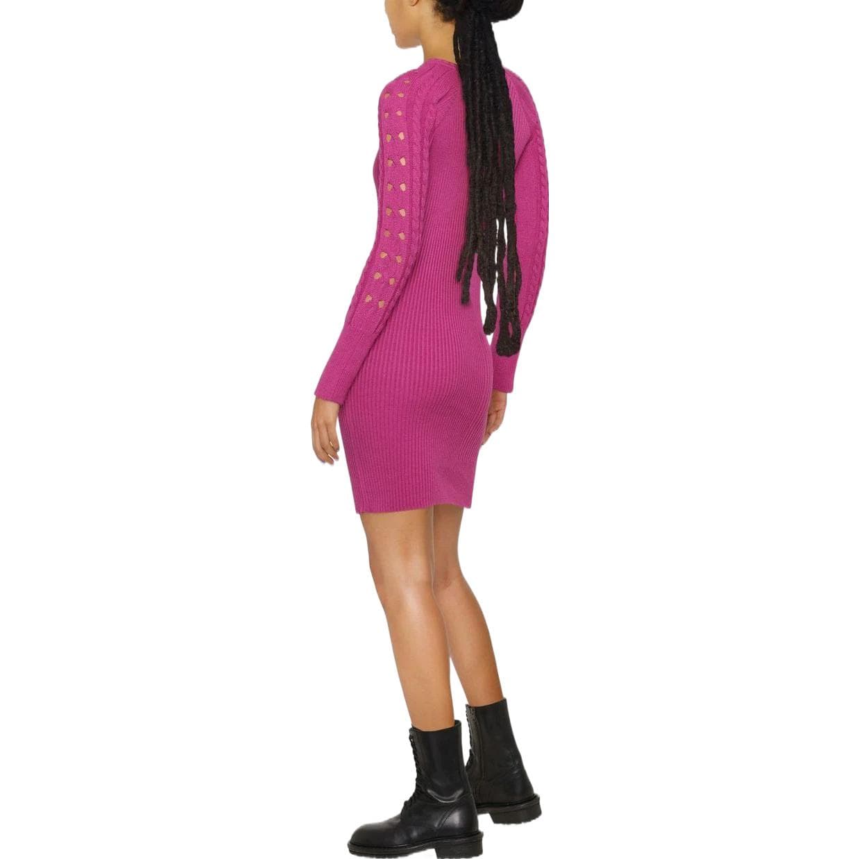 PINKO Long Sleeved Rose Purple Crew Neck Moderate Short