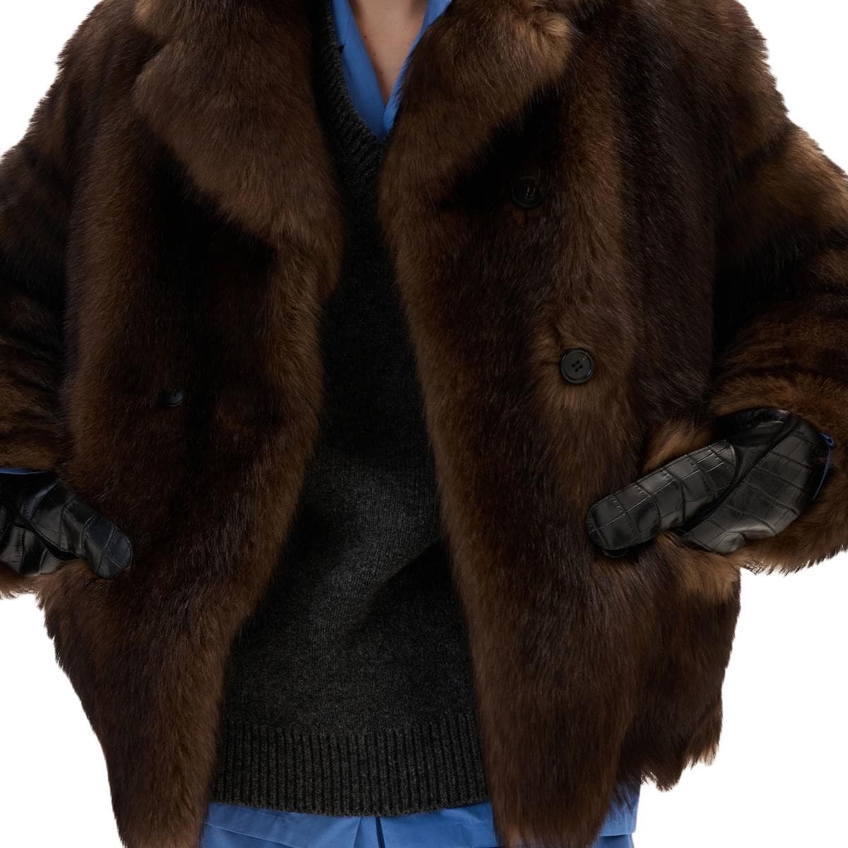 MIU MIU Furs Dark Brown Lapel Moderate