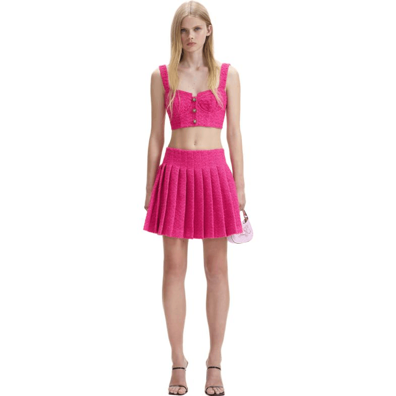 Self Portrait Camisoles Rose Red Crew Neck Moderate Other