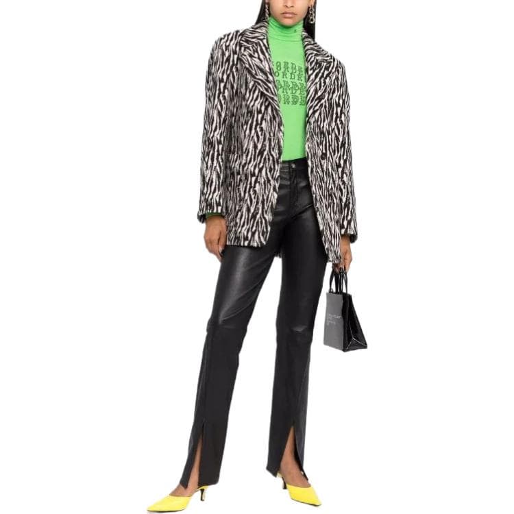 MSGM Blazers Black Suit Collar Moderate Straight Fit