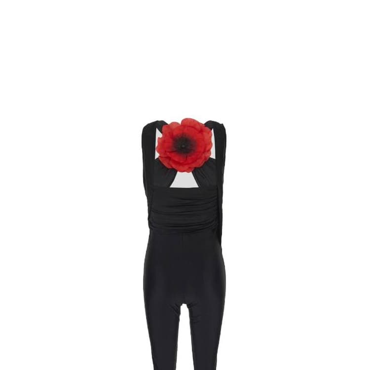 SAINT LAURENT Floralappliqué Jumpsuit