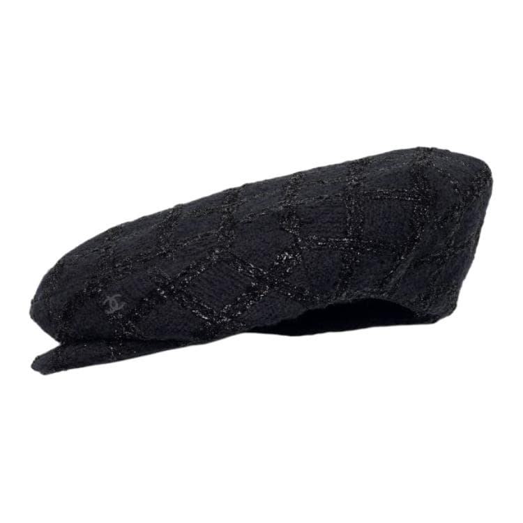 CHANEL Wool, Cotton Berets Black