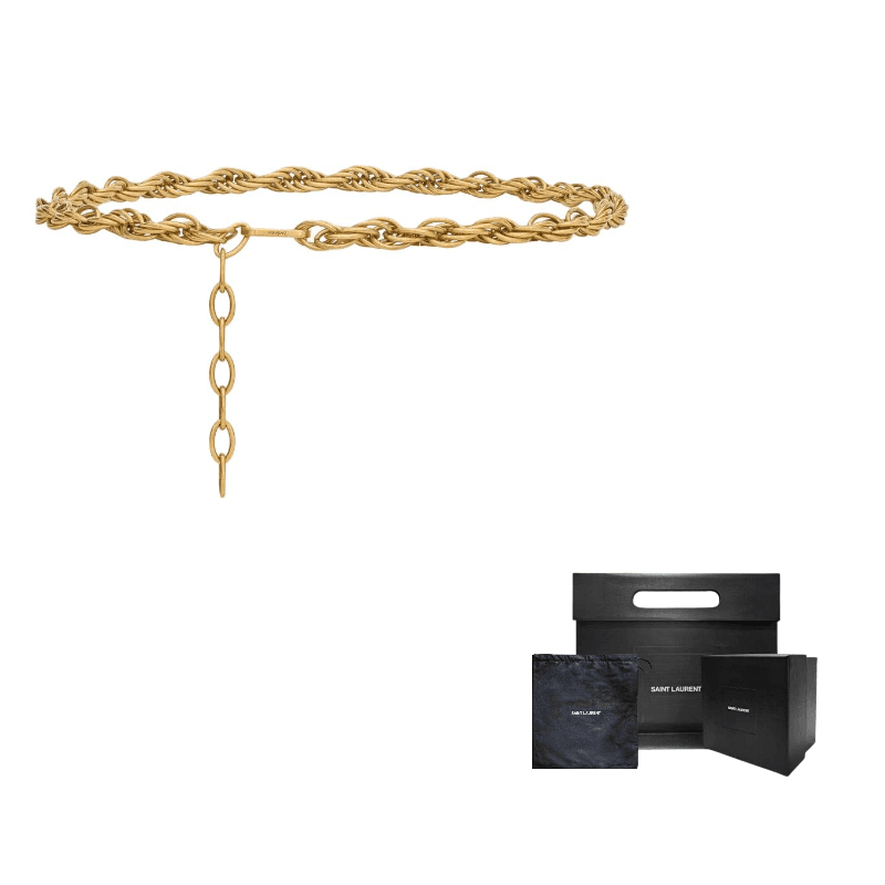 SAINT LAURENT Brass Waist Chains Gold 1CM Gold