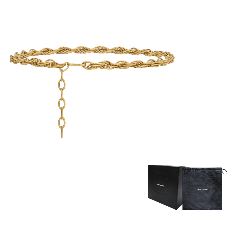 SAINT LAURENT Brass Waist Chains Gold 1CM Gold