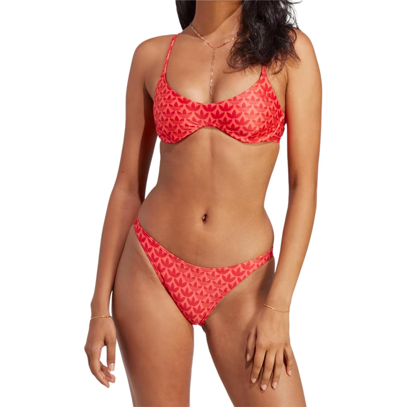 Adidas Originals Monogram Swim Two Piece Swimsuit Red