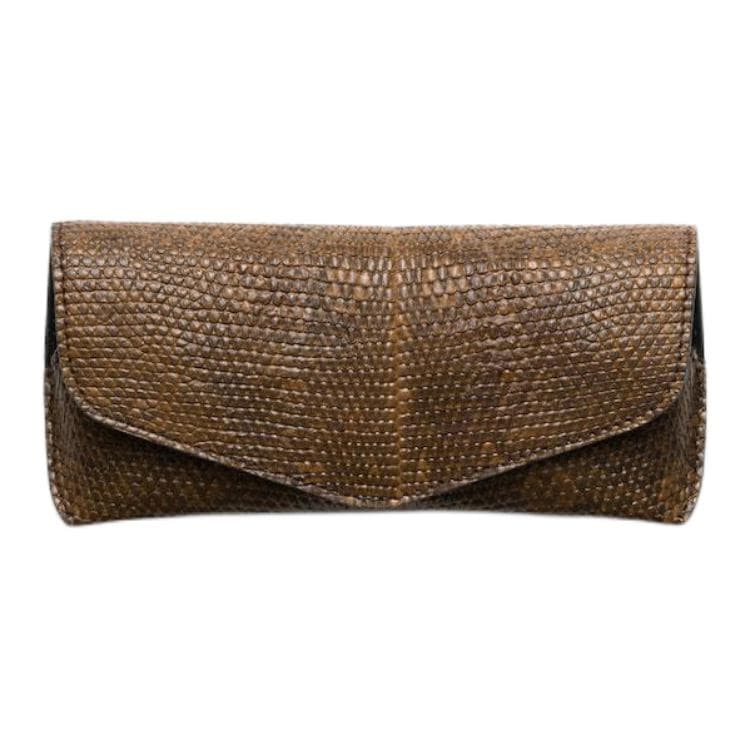 PRADA Lizard Skin Eyeglass Pouch Medium Brown Box(Basic Set+Box)