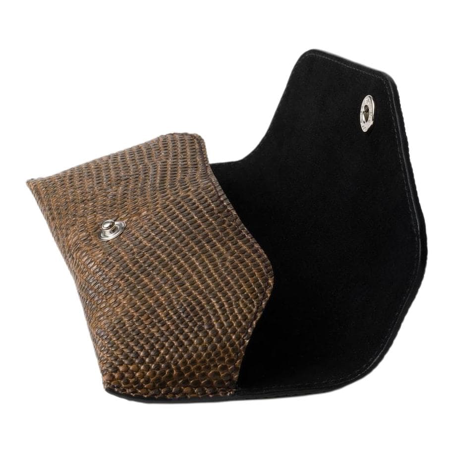 PRADA Lizard Skin Eyeglass Pouch Medium Brown