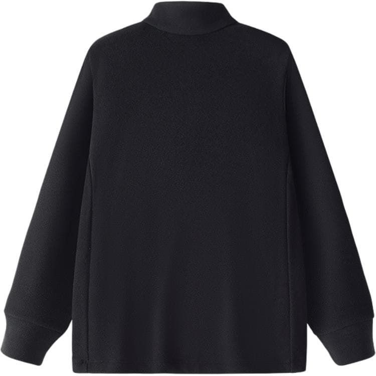 FILA x JAMES JEAN Sweatshirt PERFORMANCE Collection, Fleece Lined Thermal Stand Collar Sports Black Teenagers