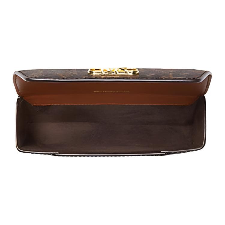 MICHAEL KORS Coated Canvas Eyeglass Pouch, Medium Brown