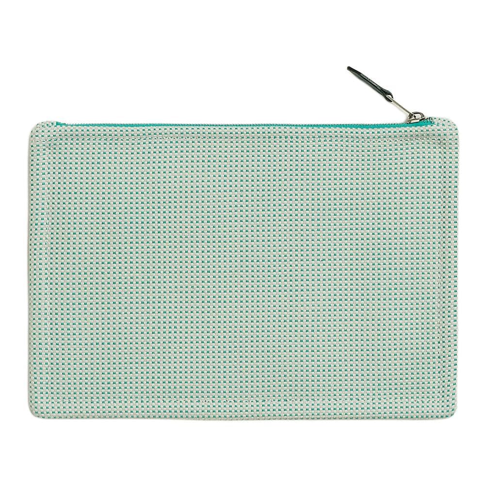 HERMES Cotton Storage Bag Clutch Small Cloud White & Mint Green