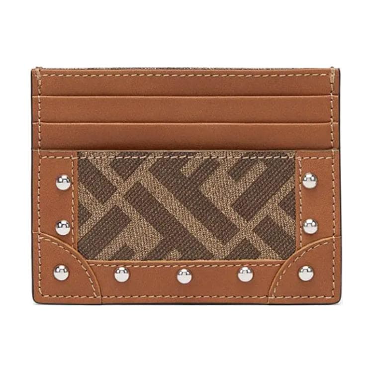 FENDI Canvas Card Holder Card Holder Brown Shopping Bag Set(Basic Set+Shopping Bag)