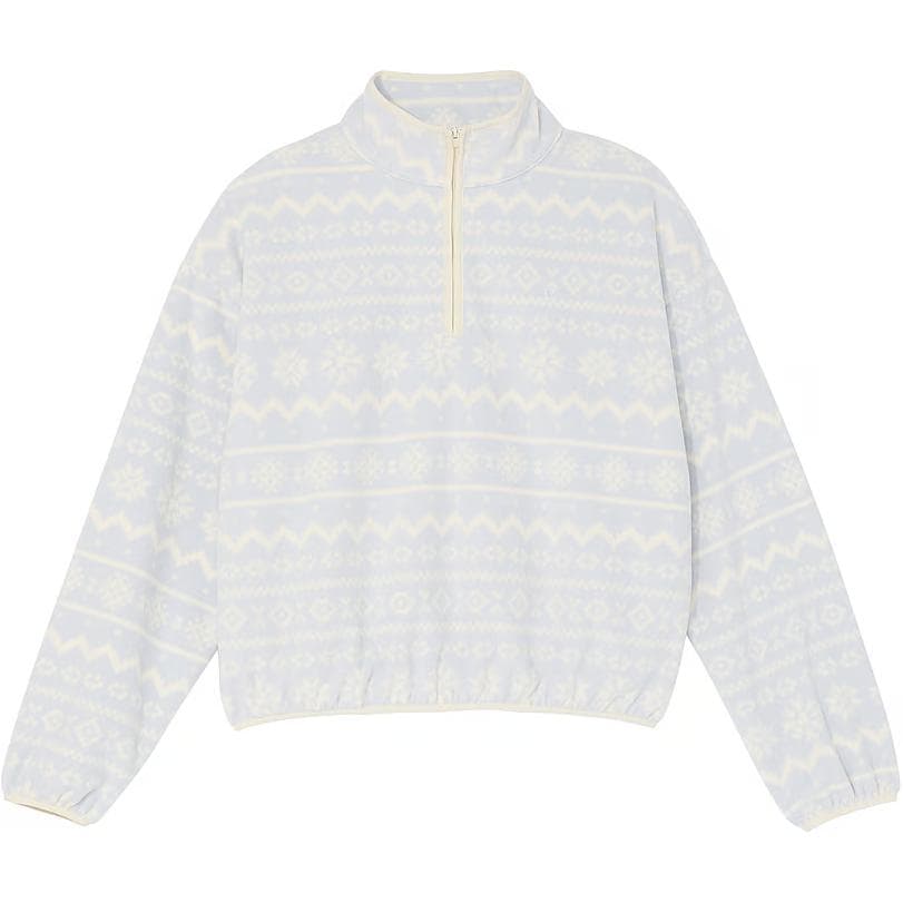 Victoria's Secret PINK Ivy Fleece Half Zip Sweatshirt/Hydrangea Blue Sweatshirt Hydrangea Blue