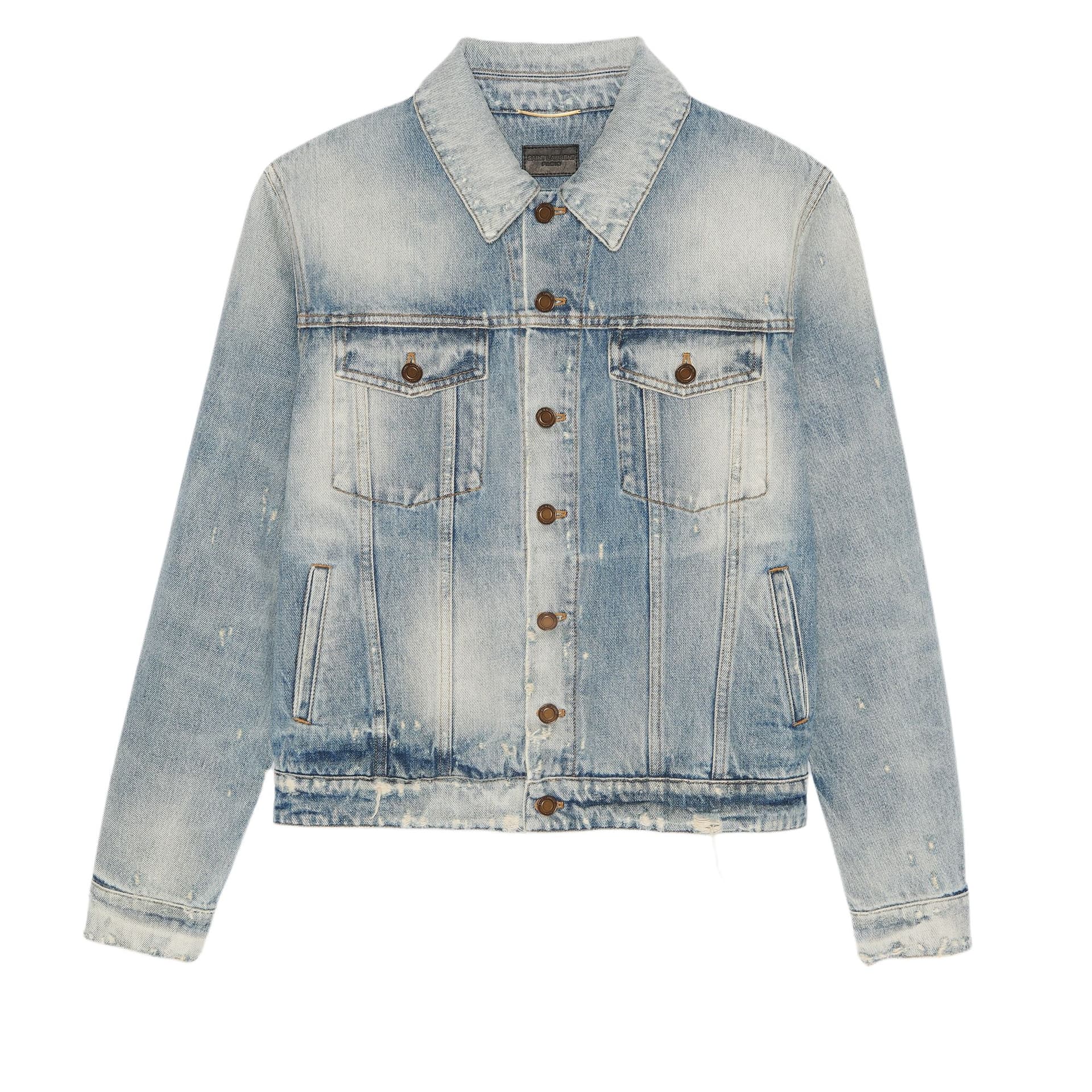 SAINT LAURENT Boyfriend Denim Jacket Hilton Sky Blue