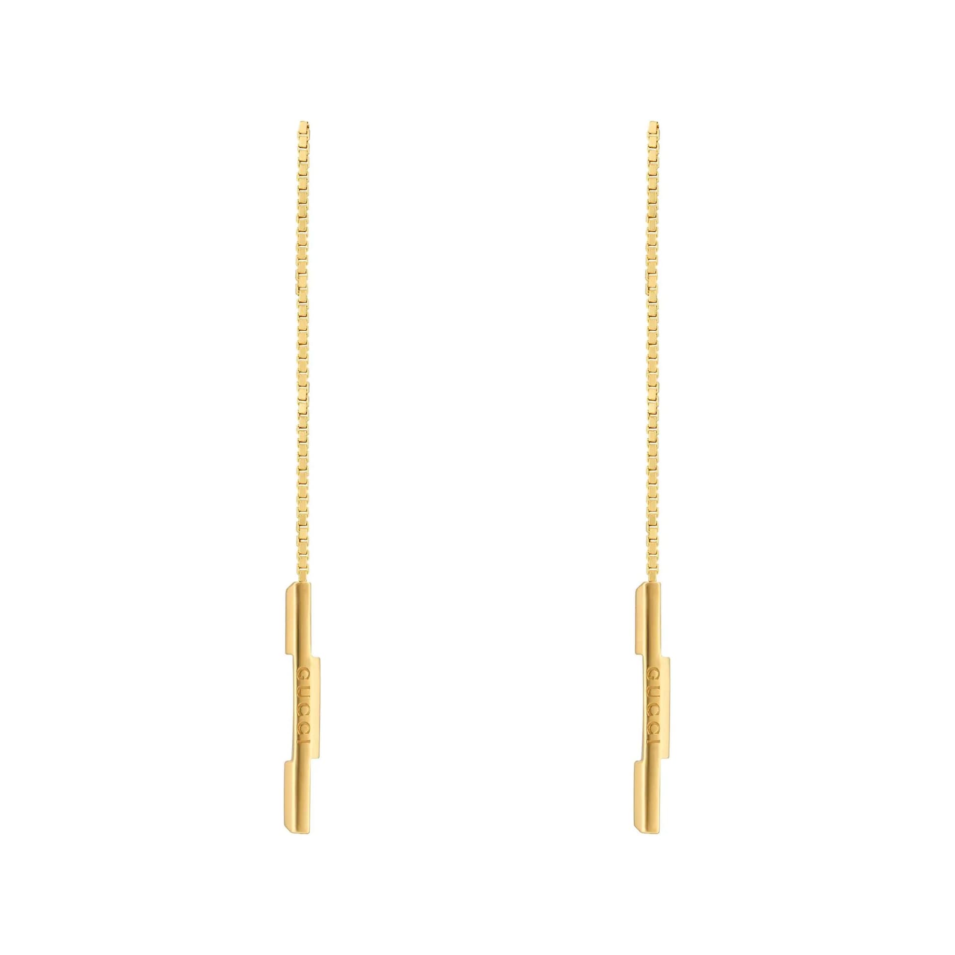 GUCCI Link To Love Series 18K Gold Drop Earrings Gold Gold