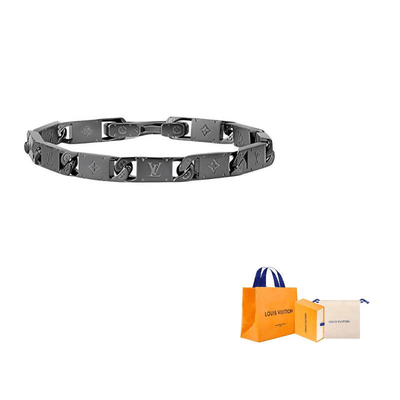LOUIS VUITTON Monogram Tied Up Bracelet Gray