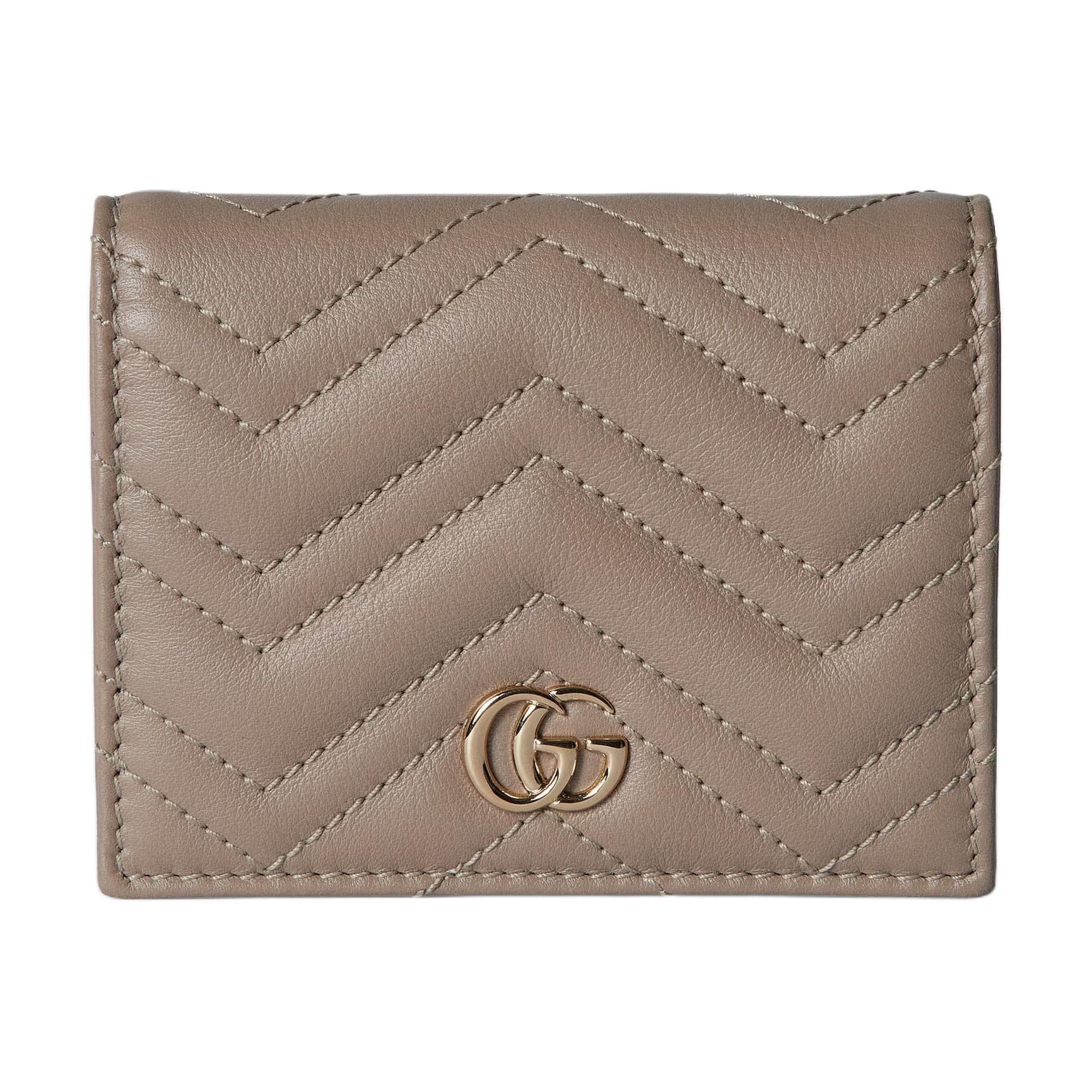 GUCCI GG Marmont Wallet Taupe Basic Set (Bag+Dust Bag)