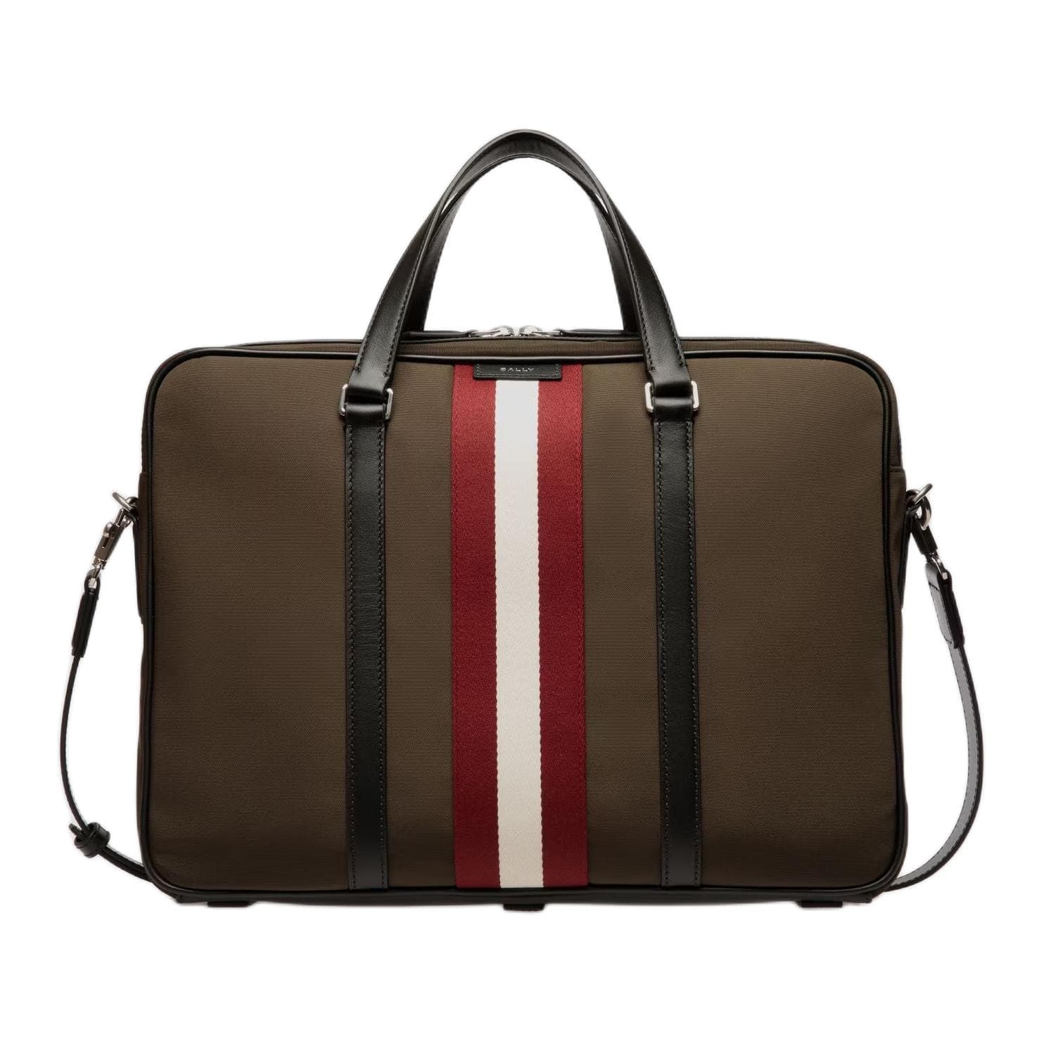 BALLY Code Nylon Portable One Shoulder Crossbody Briefcase Green Basic Set (Bag+Dust Bag)