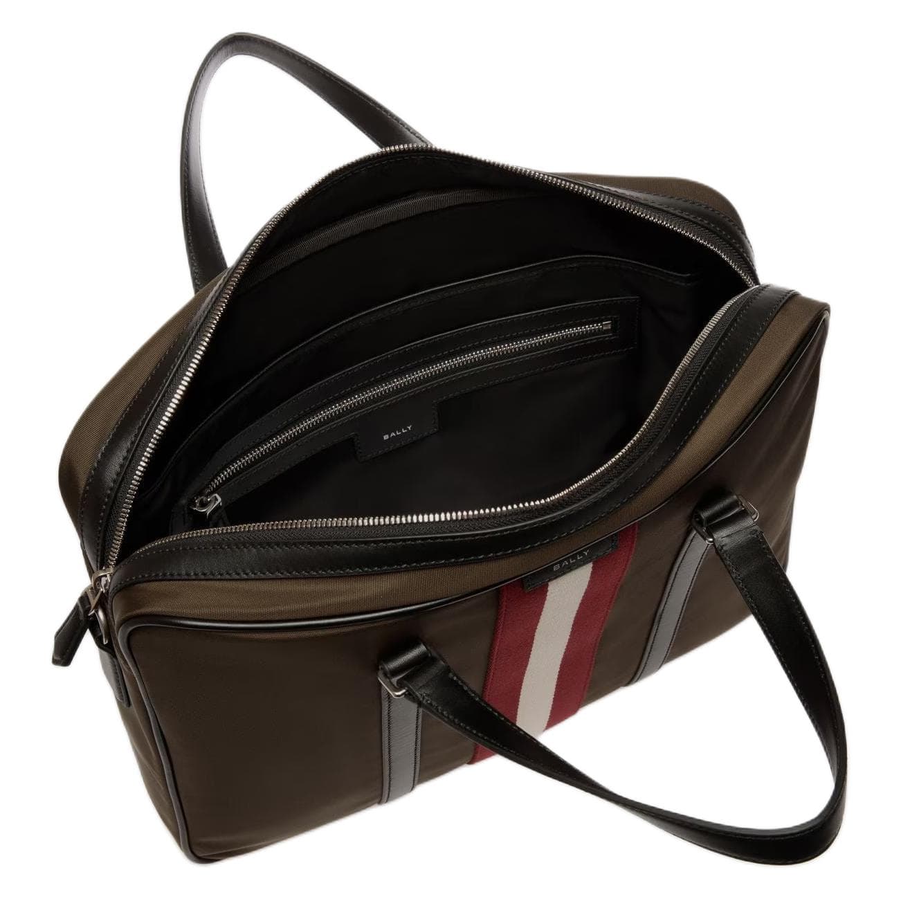 BALLY Code Nylon Portable One Shoulder Crossbody Briefcase Green