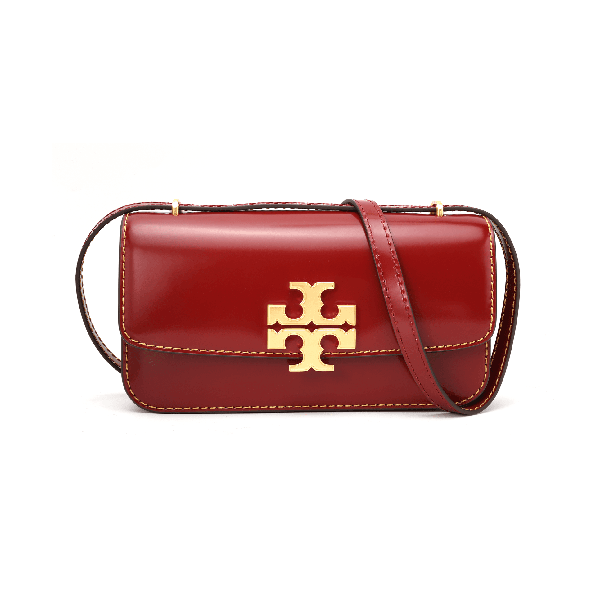 TORY BURCH Tory Burch Eleanor Cow Envelope Bag, Shoulder Bag Small Brick Red Basic Set (Bag+Dust Bag)