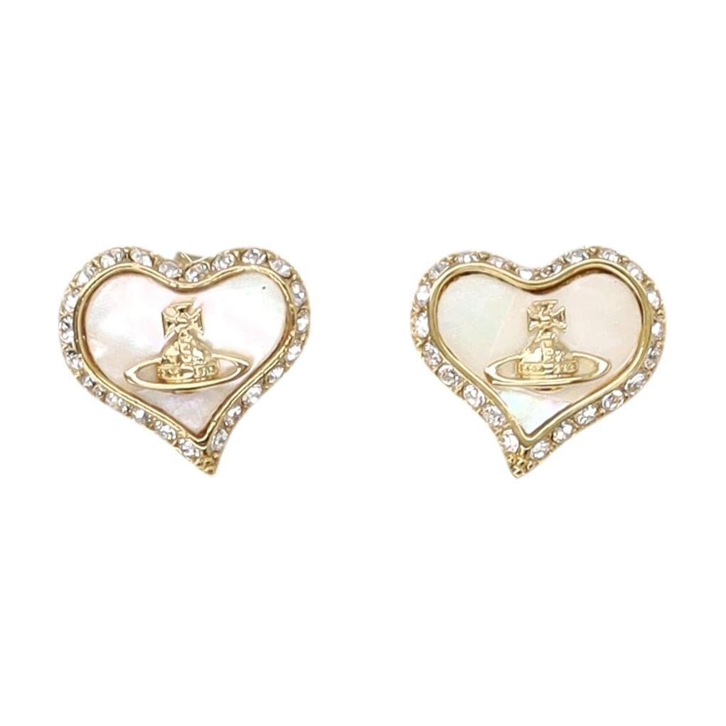 Vivienne Westwood Orb Heart Shaped Embellished Earrings