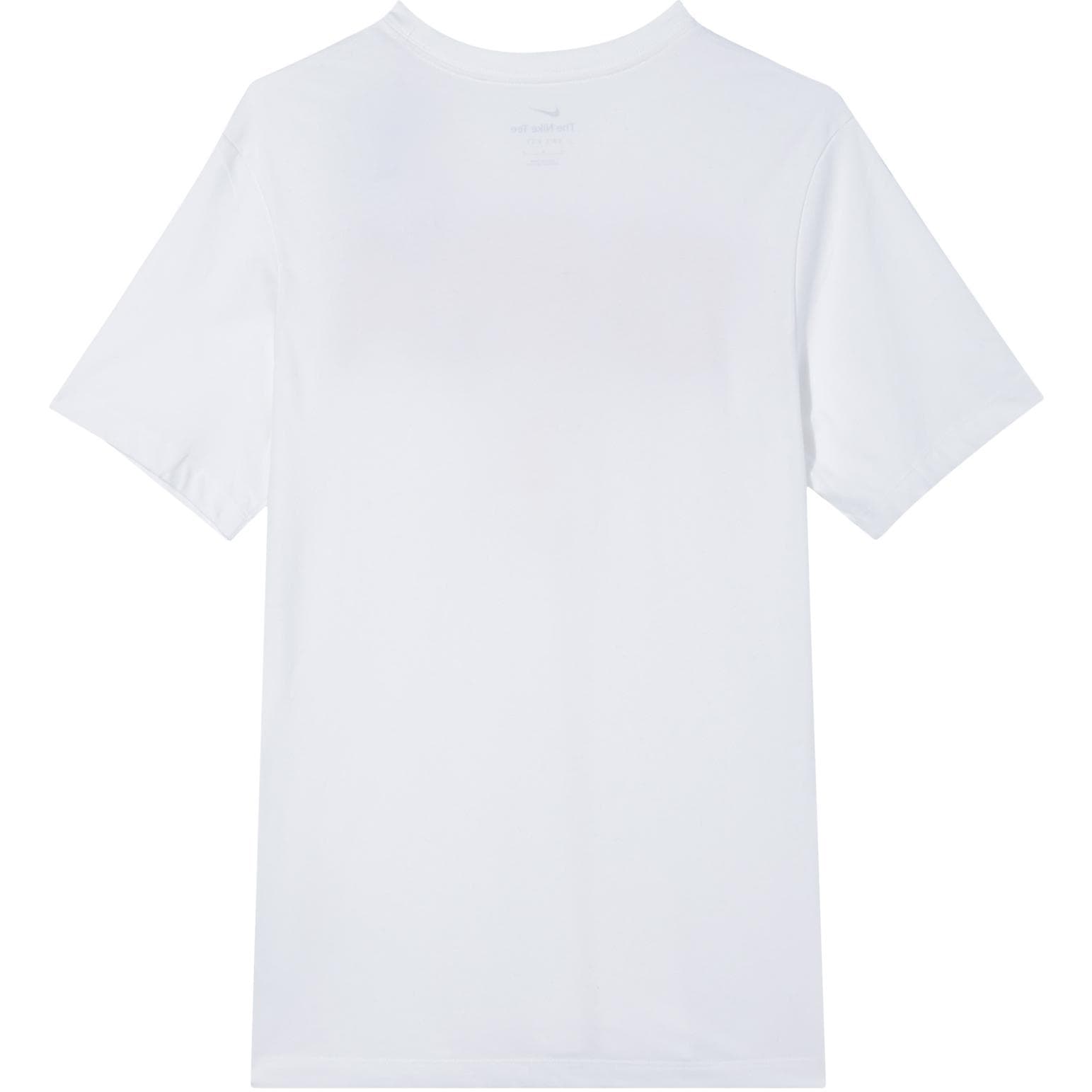 Nike Dri Fit T Shirt White/White/Travel Yellow/Comet Red