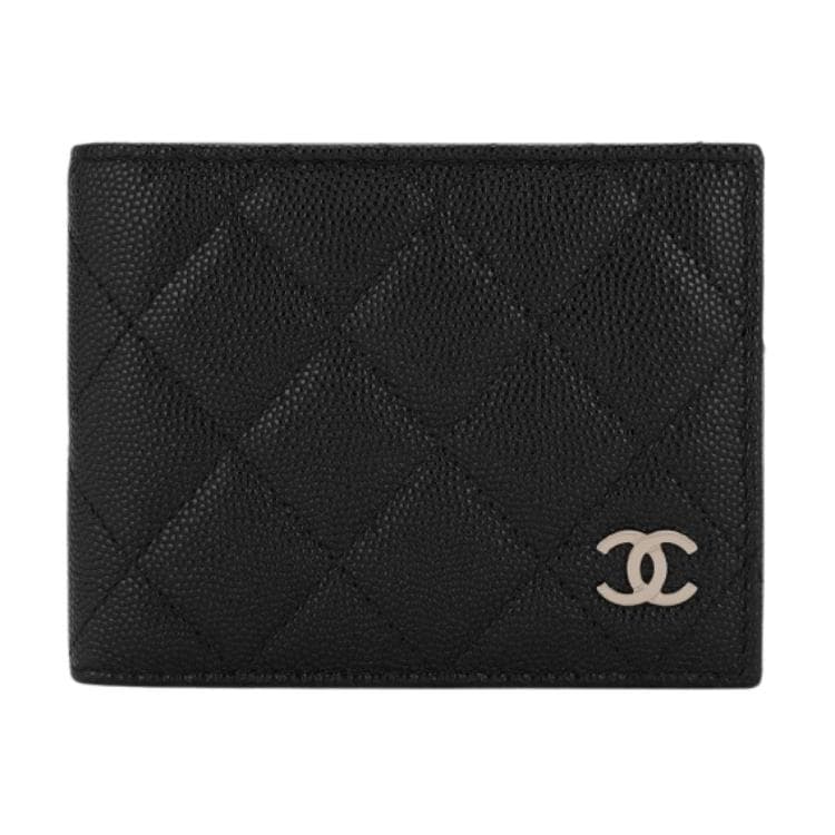 CHANEL Grain Caviar Cow Card Holder Black Basic Set (Bag+Dust Bag)