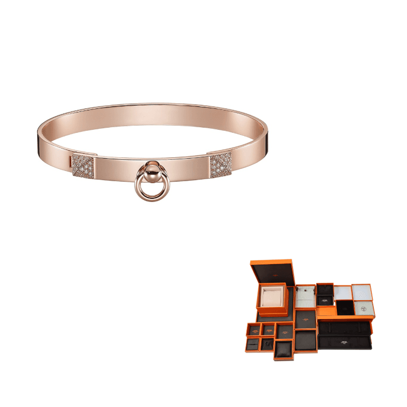 HERMES Collier De Chien Rose Gold Bangles Rose Gold