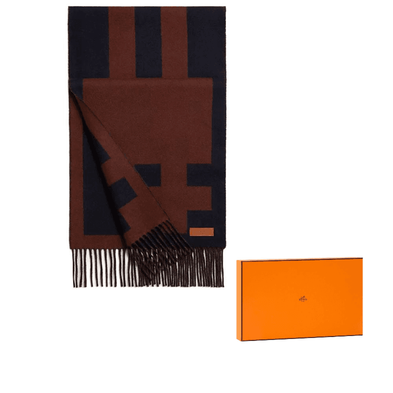 HERMES Cashmere Knit Brown Brown
