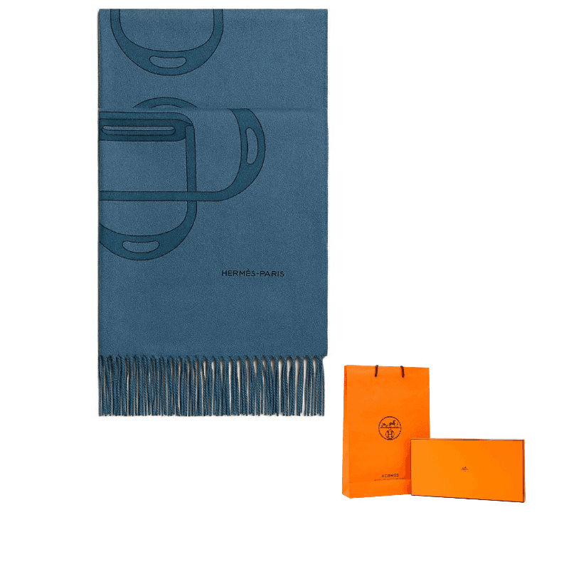 HERMES Etriers Elastiques Cashmere, Lambskin Knit Dark Blue Dark Blue